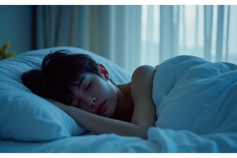 Person sleeping peacefully in a comfortable bed
